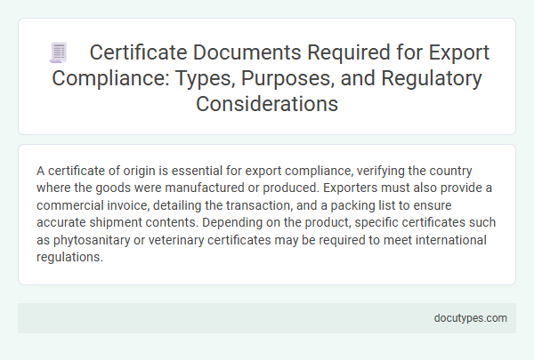 Certificate Documents Required for Export Compliance: Types, Purposes, and Regulatory Considerations