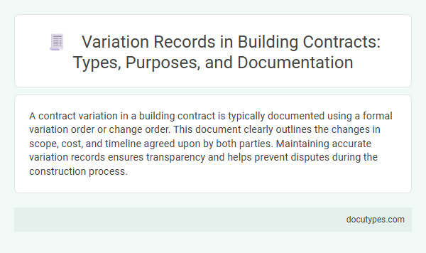 Variation Records in Building Contracts: Types, Purposes, and Documentation