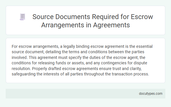 Source Documents Required for Escrow Arrangements in Agreements