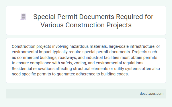 Special Permit Documents Required for Various Construction Projects