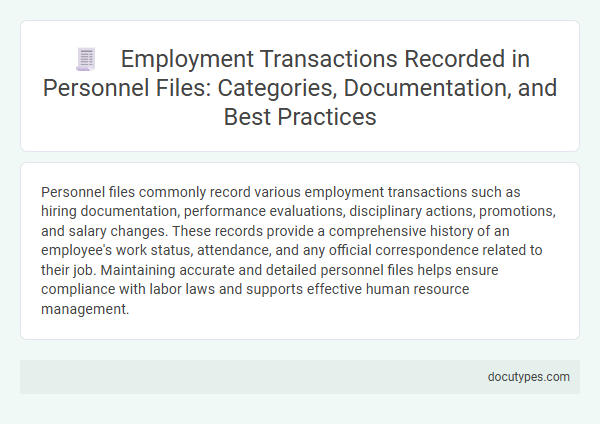Employment Transactions Recorded in Personnel Files: Categories, Documentation, and Best Practices