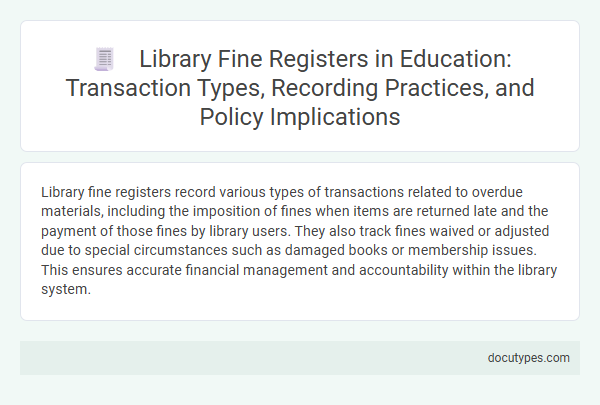 Library Fine Registers in Education: Transaction Types, Recording Practices, and Policy Implications