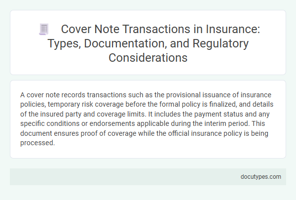 Cover Note Transactions in Insurance: Types, Documentation, and Regulatory Considerations