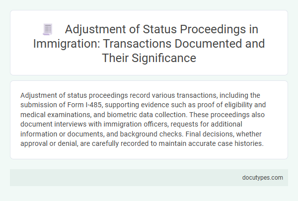 Adjustment of Status Proceedings in Immigration: Transactions Documented and Their Significance