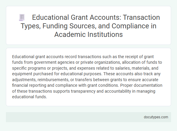 Educational Grant Accounts: Transaction Types, Funding Sources, and Compliance in Academic Institutions