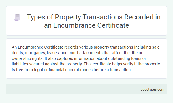 Types of Property Transactions Recorded in an Encumbrance Certificate