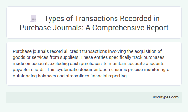 Types of Transactions Recorded in Purchase Journals: A Comprehensive Report