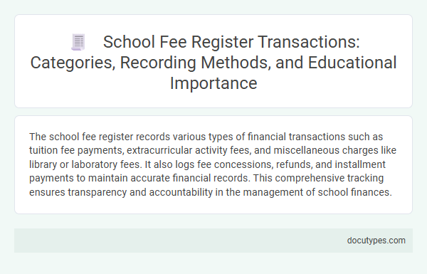 School Fee Register Transactions: Categories, Recording Methods, and Educational Importance