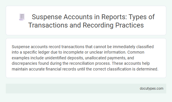 Suspense Accounts in Reports: Types of Transactions and Recording Practices