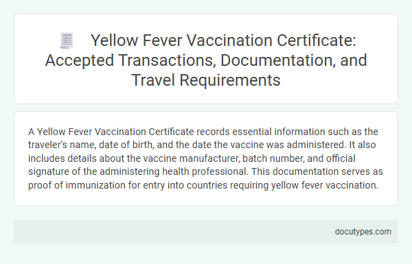 Yellow Fever Vaccination Certificate: Accepted Transactions, Documentation, and Travel Requirements