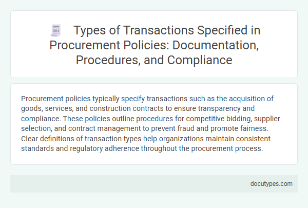 Types of Transactions Specified in Procurement Policies: Documentation, Procedures, and Compliance