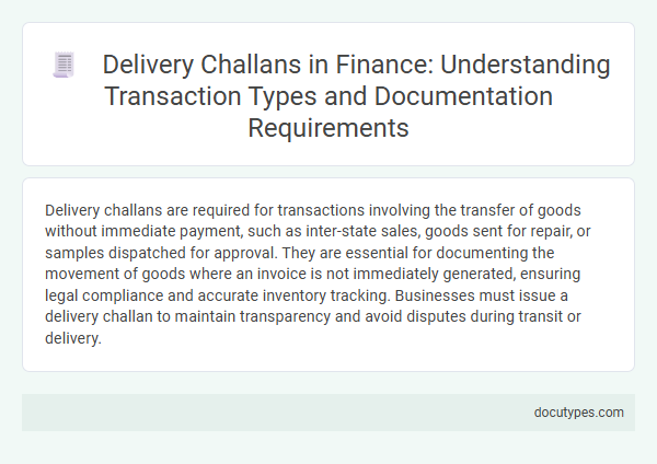 Delivery Challans in Finance: Understanding Transaction Types and Documentation Requirements