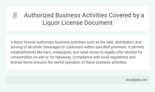 Authorized Business Activities Covered by a Liquor License Document