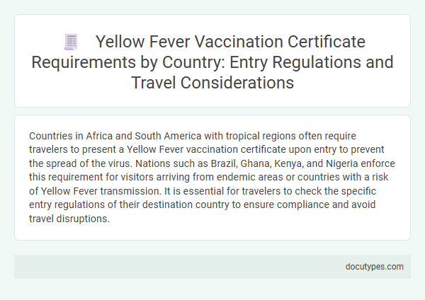 Yellow Fever Vaccination Certificate Requirements by Country: Entry Regulations and Travel Considerations