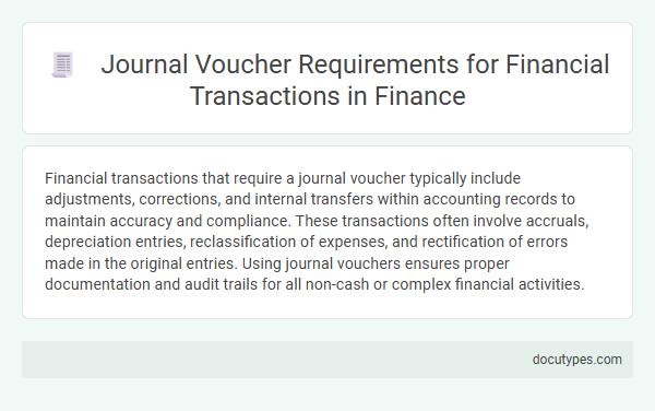 Journal Voucher Requirements for Financial Transactions in Finance