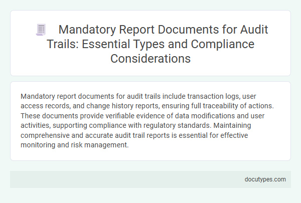 Mandatory Report Documents for Audit Trails: Essential Types and Compliance Considerations