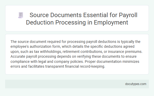 Source Documents Essential for Payroll Deduction Processing in Employment