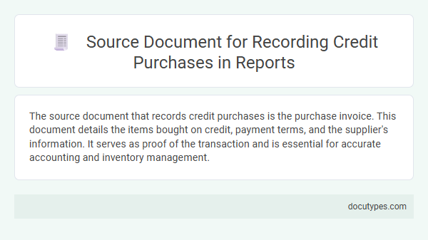 Source Document for Recording Credit Purchases in Reports