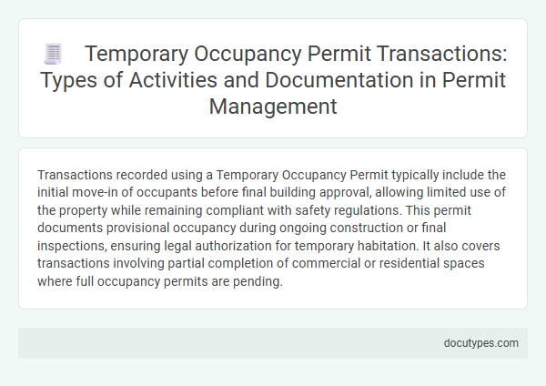 Temporary Occupancy Permit Transactions: Types of Activities and Documentation in Permit Management