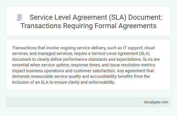 Service Level Agreement (SLA) Document: Transactions Requiring Formal Agreements