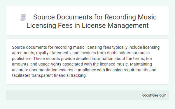 Source Documents for Recording Music Licensing Fees in License Management