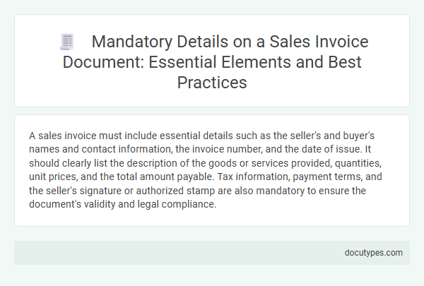 Mandatory Details on a Sales Invoice Document: Essential Elements and Best Practices