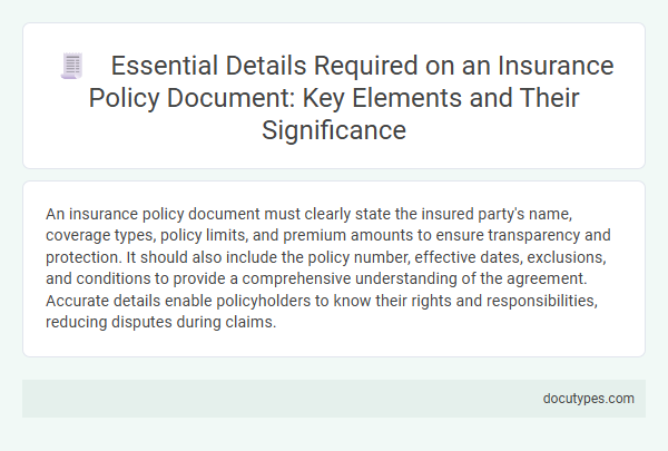 Essential Details Required on an Insurance Policy Document: Key Elements and Their Significance