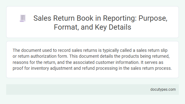 Sales Return Book in Reporting: Purpose, Format, and Key Details