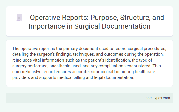 Operative Reports: Purpose, Structure, and Importance in Surgical Documentation
