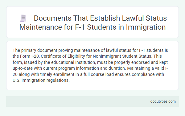 Documents That Establish Lawful Status Maintenance for F-1 Students in Immigration