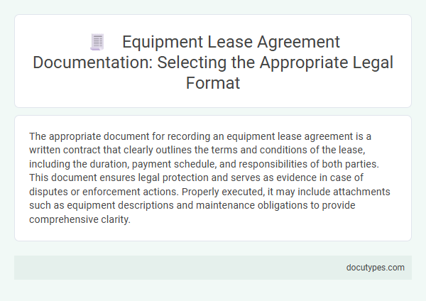 Equipment Lease Agreement Documentation: Selecting the Appropriate Legal Format