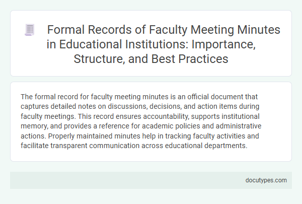 Formal Records of Faculty Meeting Minutes in Educational Institutions: Importance, Structure, and Best Practices