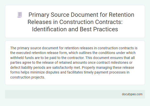 Primary Source Document for Retention Releases in Construction Contracts: Identification and Best Practices