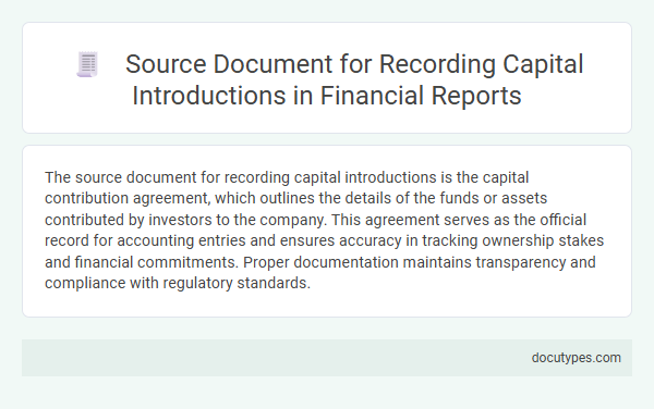 Source Document for Recording Capital Introductions in Financial Reports