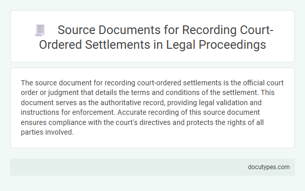 Source Documents for Recording Court-Ordered Settlements in Legal Proceedings