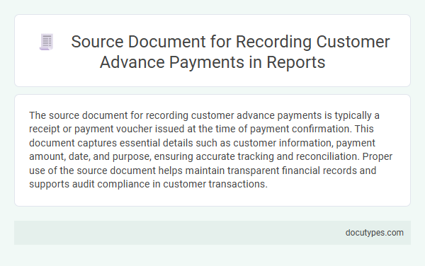 Source Document for Recording Customer Advance Payments in Reports