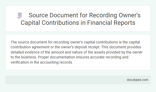 Source Document for Recording Owner's Capital Contributions in Financial Reports