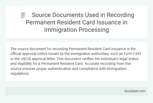 Source Documents Used in Recording Permanent Resident Card Issuance in Immigration Processing