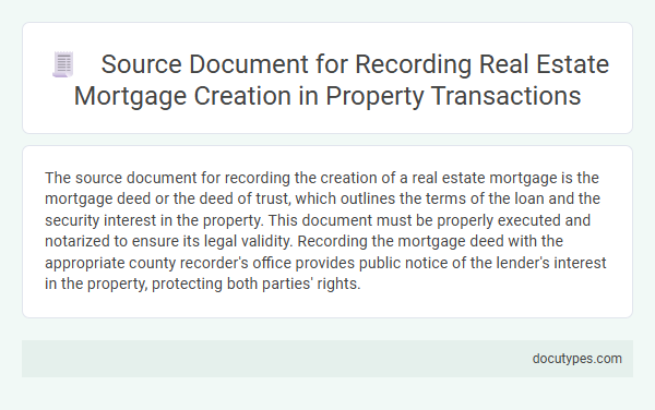 Source Document for Recording Real Estate Mortgage Creation in Property Transactions