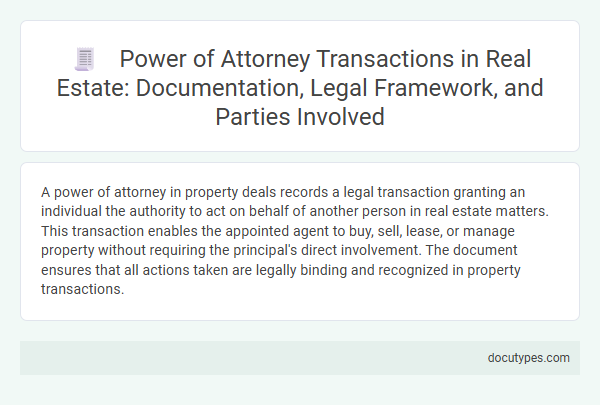 Power of Attorney Transactions in Real Estate: Documentation, Legal Framework, and Parties Involved