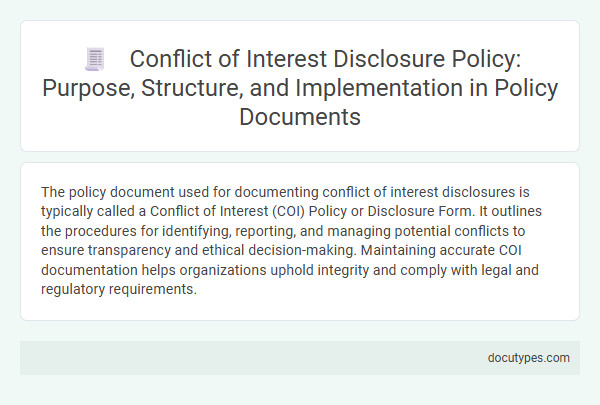 Conflict of Interest Disclosure Policy: Purpose, Structure, and Implementation in Policy Documents