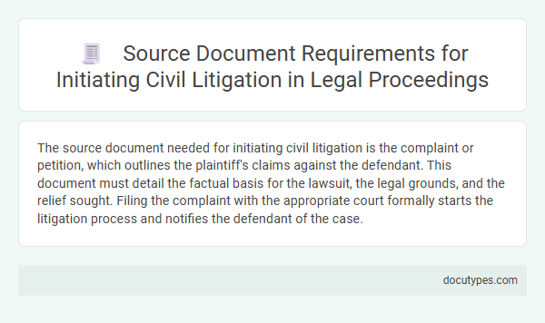 Source Document Requirements for Initiating Civil Litigation in Legal Proceedings