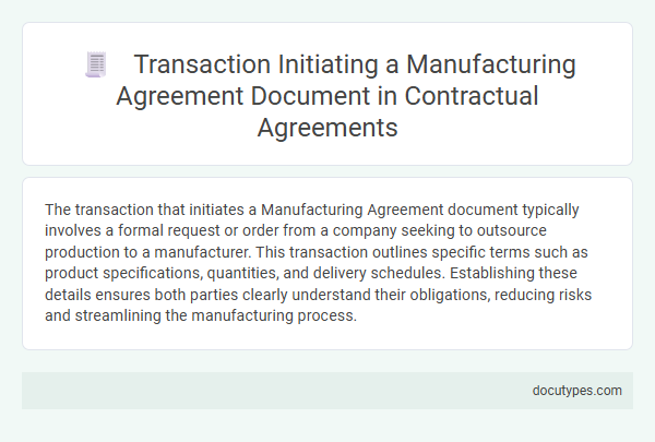 Transaction Initiating a Manufacturing Agreement Document in Contractual Agreements