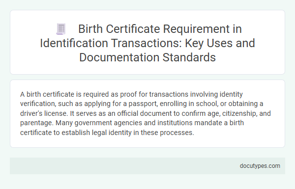 Birth Certificate Requirement in Identification Transactions: Key Uses and Documentation Standards