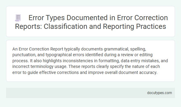 Error Types Documented in Error Correction Reports: Classification and Reporting Practices