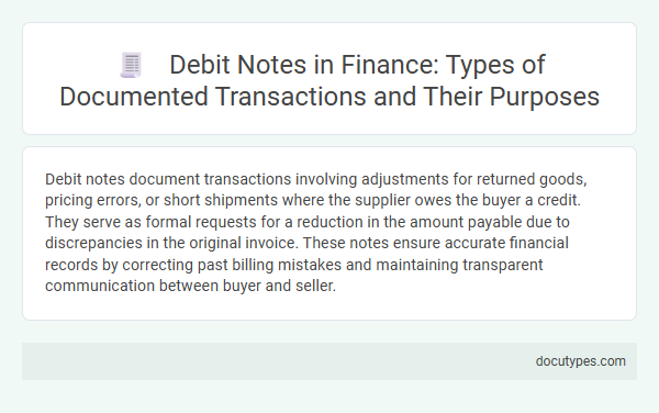 Debit Notes in Finance: Types of Documented Transactions and Their Purposes