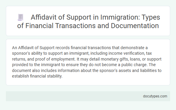 Affidavit of Support in Immigration: Types of Financial Transactions and Documentation