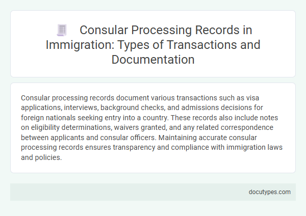 Consular Processing Records in Immigration: Types of Transactions and Documentation