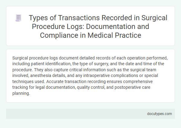 Types of Transactions Recorded in Surgical Procedure Logs: Documentation and Compliance in Medical Practice
