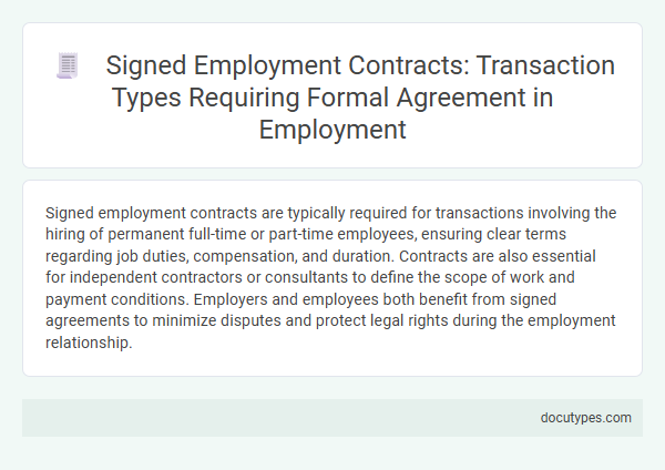 Signed Employment Contracts: Transaction Types Requiring Formal Agreement in Employment